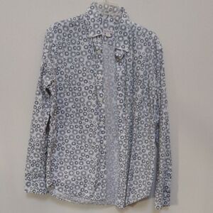 Merona White and Black Floral Button Down Shirt